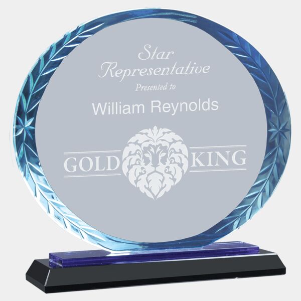 5 3/4" Oval Accent Glass on & Reflective Base Thumbnail