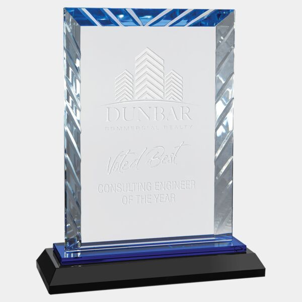 7" Rectangle Accent Glass on and Reflective Base Thumbnail