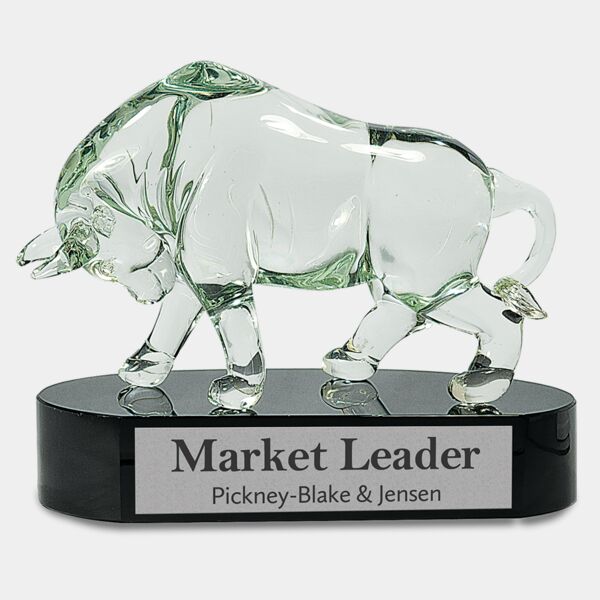7 1/2" Art Glass Bull Thumbnail