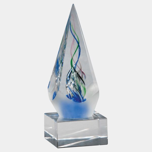 7 1/8" Frosted Glass Accent Arrow Art Glass on Glass Base-No Plate Thumbnail