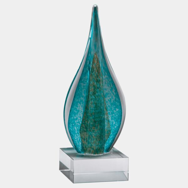 11 1/2" / Teardrop with Metallic Accent on Glass Base-No Plate Thumbnail