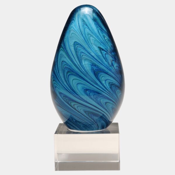 6 1/4" and Egg Shaped Art Glass on Glass Base-No Plate Thumbnail