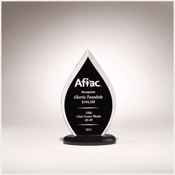 5 1/2" x 9" Flame Series Acrylic with Silk Screened Back and Base Thumbnail