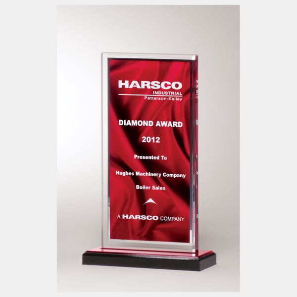 5 x 6 1/2" Deep Draped Satin Patterned Acrylic with Mirror Border, with Top Base Thumbnail