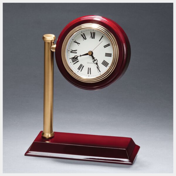 7" x 9" Rail Station Style Desk Clock on Finish High Gloss Base, Plate Not Included Thumbnail