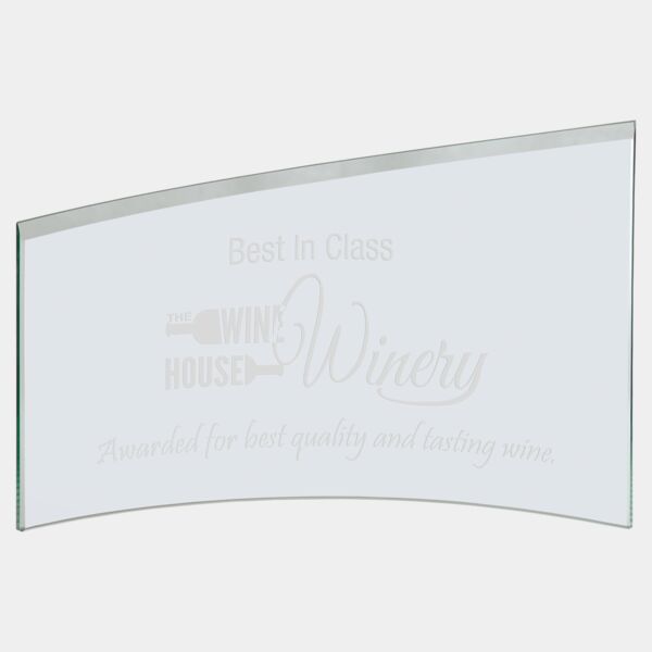 11" x 8 7/8" x 1/4" Jade Slanted Glass Crescent Thumbnail