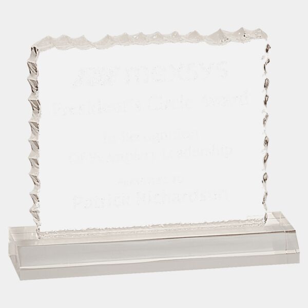 5 1/2" x 4 1/2" Cracked Ice Acrylic Blank with Base Thumbnail