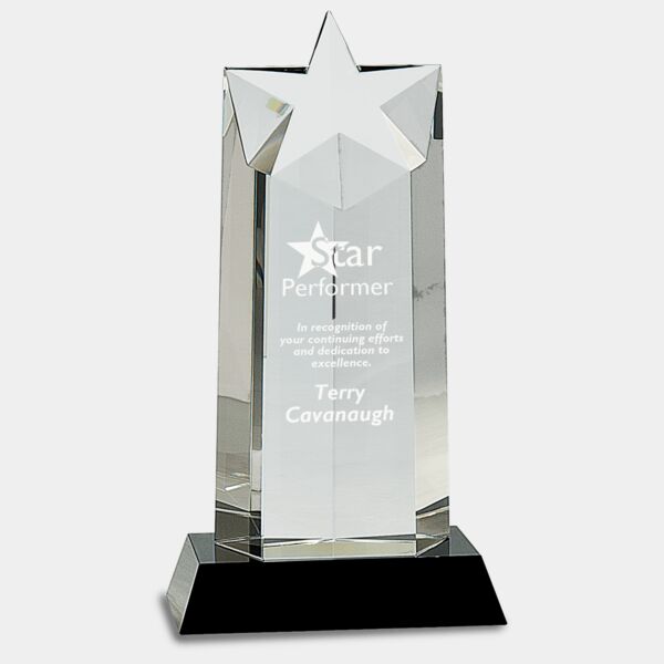 10" Crystal Star Column on Pedestal Base Thumbnail