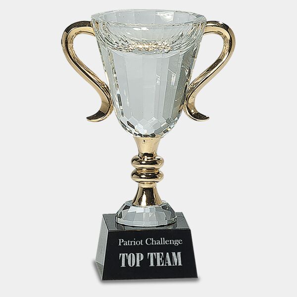 7 1/4" Crystal Cup with Handles and Stem Thumbnail