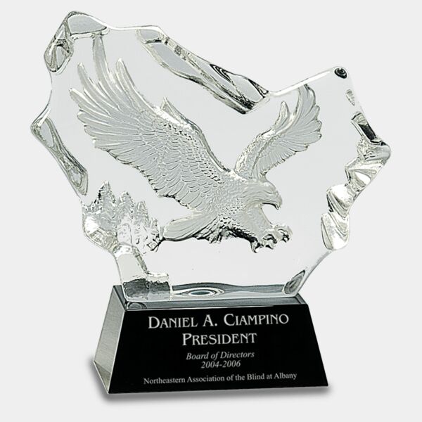7" Crystal Carved Eagle on Base Thumbnail