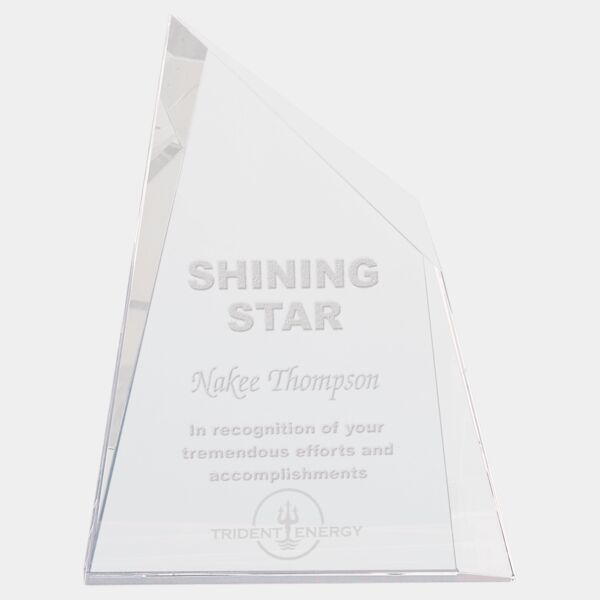 6" x 7 3/4" Crystal Facet Wedge Thumbnail