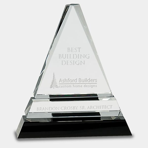 6 1/2" Crystal Triangle on Crystal Pedestal Base Thumbnail