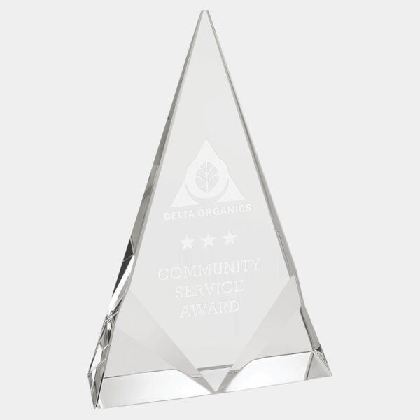 5" x 8" Crystal Triangle with Two Front Bevels Thumbnail