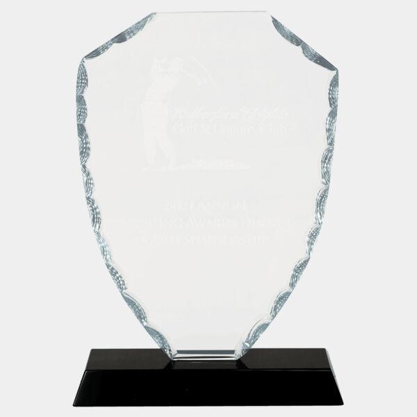 7 1/2" Shield Facet Glass on Base Thumbnail