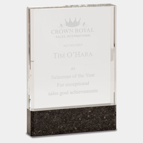 5" x 7" Fusion Crystal Award with Genuine Marble Thumbnail