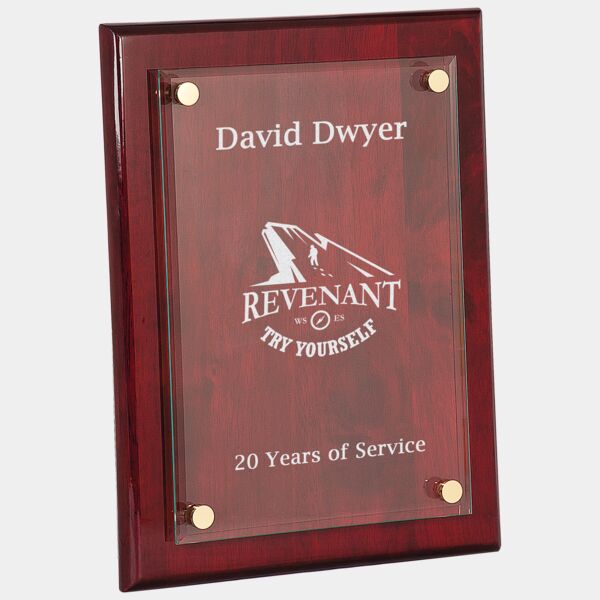 9" x 12" Piano Finish Floating Glass Plaque Thumbnail