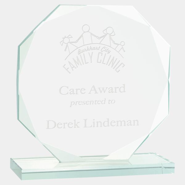 6 1/2" Octagon Jade Glass Award Thumbnail