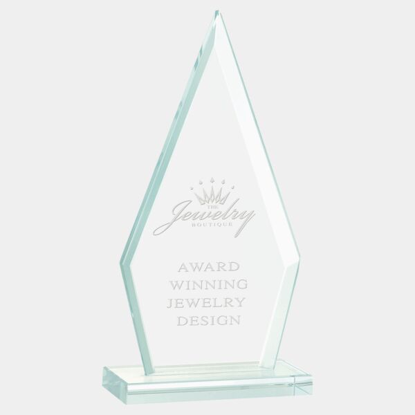 6 3/4" Triangle Jade Glass Award Thumbnail