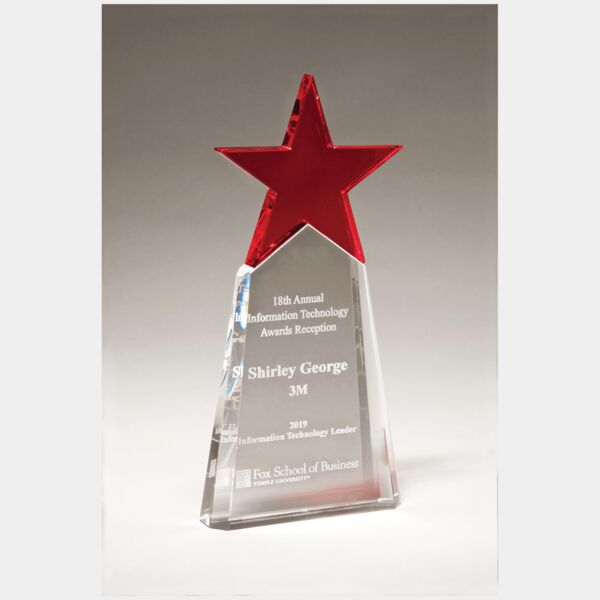 4 1/8" x 9 1/8" Crystal Star on Crystal Base Thumbnail