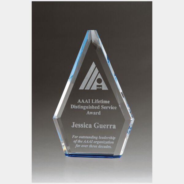 5 7/8" x 9" Flame Series Crystal Award with Accen ted Bottom Thumbnail