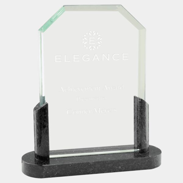 7" Clipped Corners Glass with Marble Base Thumbnail