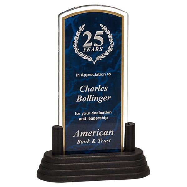 3" x 6" Marbleized Arch Pop-In Acrylic (Base not included) Thumbnail