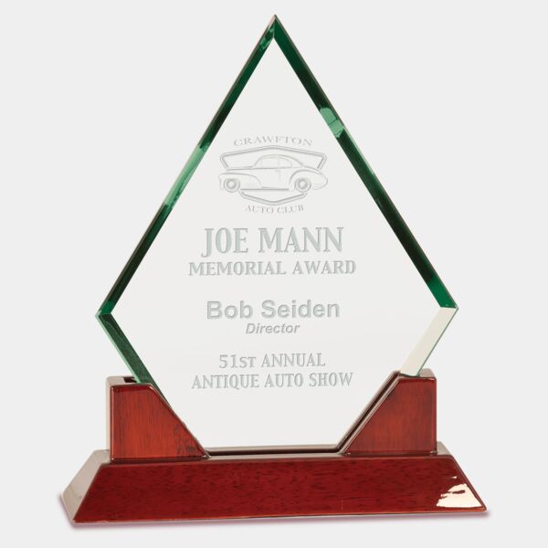 9 1/2" Jade Diamond Prestige Glass with Piano Finish Base Thumbnail