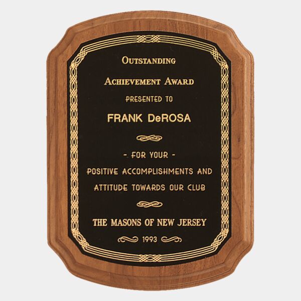 5" x 7" Coventry Series American Plaque with Border Laserable Brass Plate Thumbnail