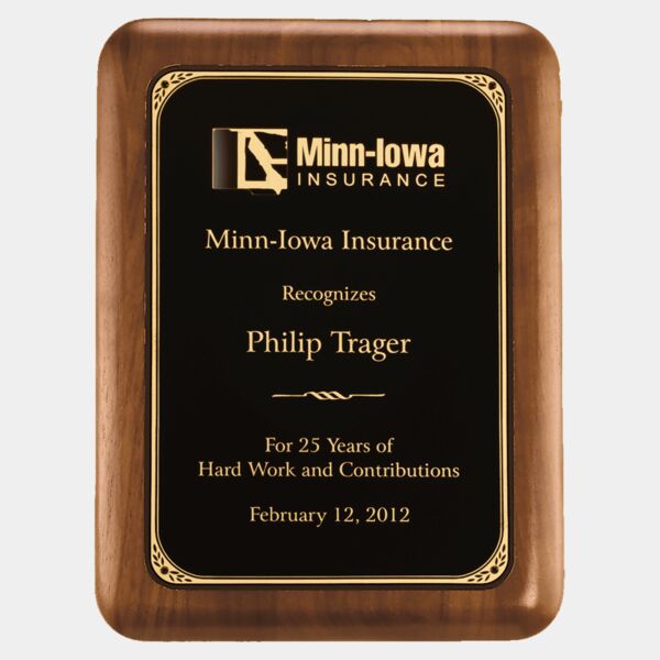 8" x 10 1/2" American Plaque with Border Laserable Brass Plate Thumbnail