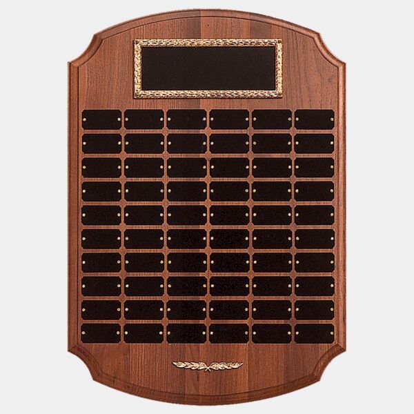 14" x 20"/Plates 1" x 2" American 60 Plate Perpetual Plaque with Brass Plates/ Trim Thumbnail