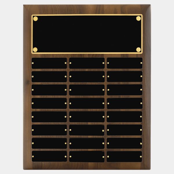 12" x 15"/Plates 1" x 3 1/4"American 24 Plate Perpetual Plaque with Brass Plates Thumbnail