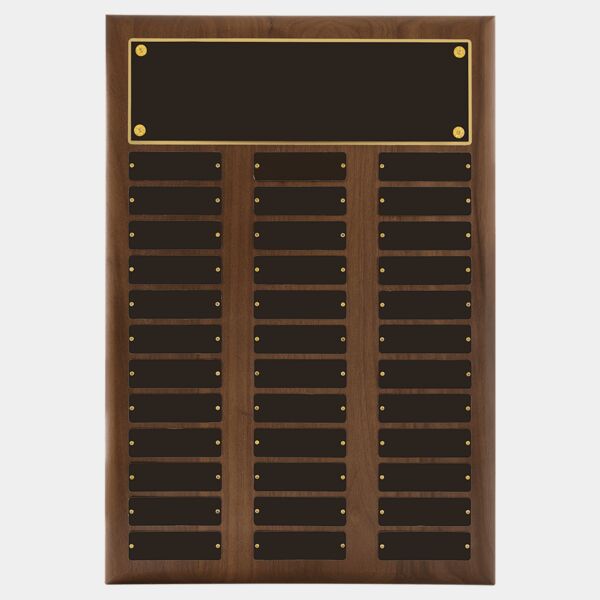 14" x 20"/Plates 1" x 3 1/4" American 36 Plate Perpetual Plaque with Brass Plates Thumbnail