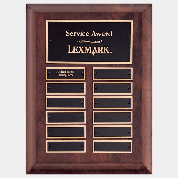 9" x 12" Airflyte Finish Perpetual Plaque with 12 Border Laserable Brass Perpetual Plates Thumbnail