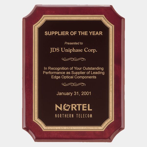 9" x 12" Airflyte Piano Finish Plaque with Border LaserFX Plate Thumbnail