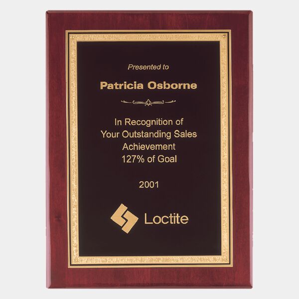 8" x 10" Airflyte Premium Piano Finish Plaque with Florentine Border LaserFX Plate Thumbnail