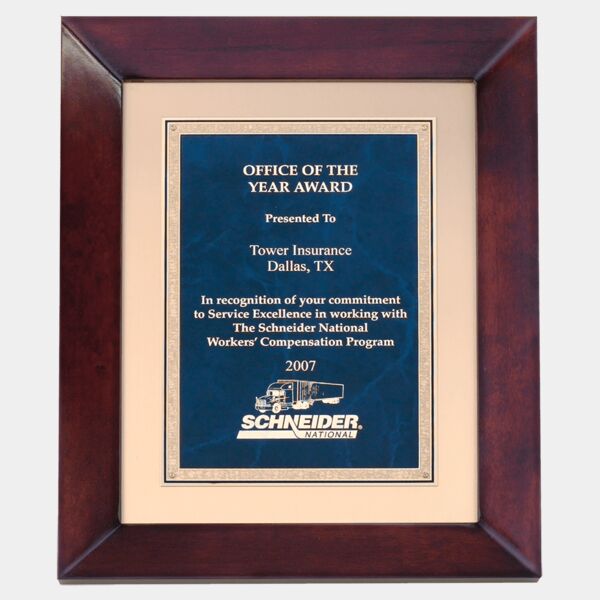 12" x 15" Airflyte Finish with Metal Background and Sapphire Marble and Florentine Border LaserFX Plate Thumbnail