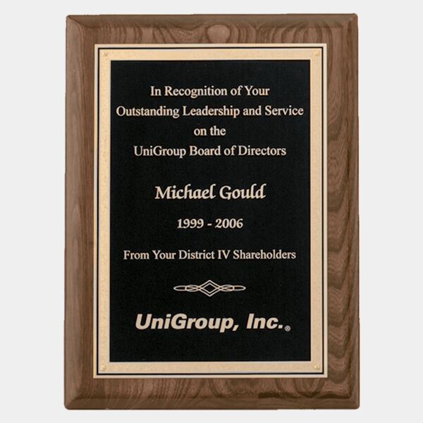 8" x 10" Airflyte Piano Finish Plaque with Textured Florentine Border LaserFX Plate Thumbnail