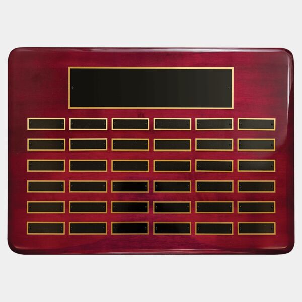 15" x 21"/Plates 7/8" x 2 3/4" Piano Finish 36 Plate Perpetual Plaque with Brass Plates Thumbnail