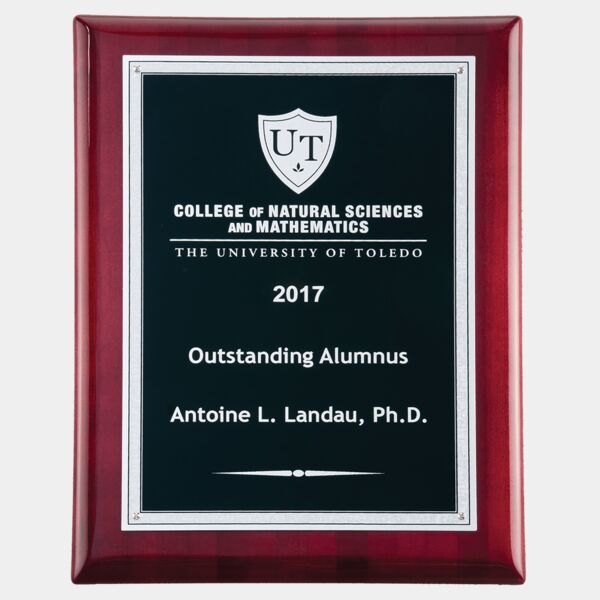 8" x 10" Airflyte Piano Finish Plaque with Textured LaserFX Plate with Florentine Border Thumbnail