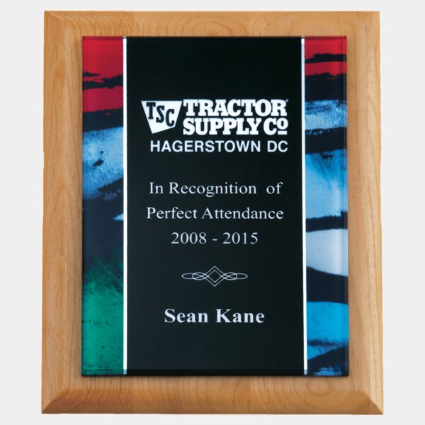 8" x 10" Airflyte Natural Plaque with Stained Glass Border Acrylic Plate Thumbnail