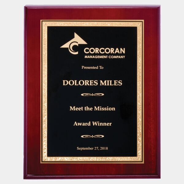 9" x 12" Airflyte High Gloss Plaque with Florentine Design LaserFX Plate Thumbnail