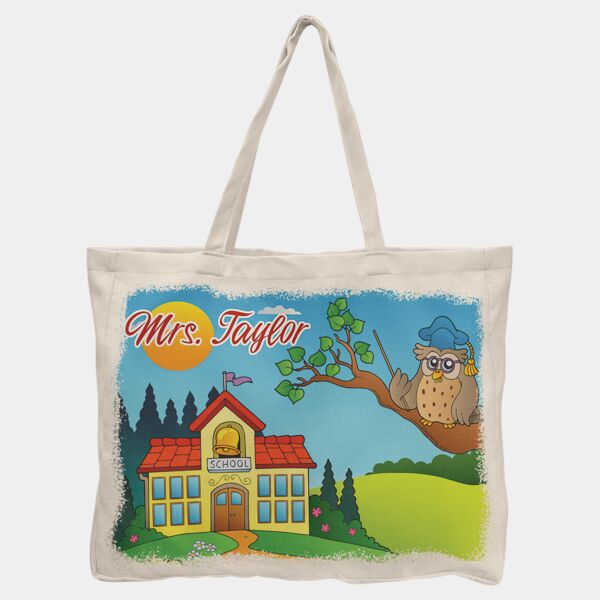 16" x 20" Linen Sublimatable Tote Bag with 4" Gusset Thumbnail