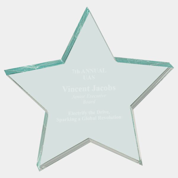 5" x 5" Jade Star Acrylic Paperweight Thumbnail