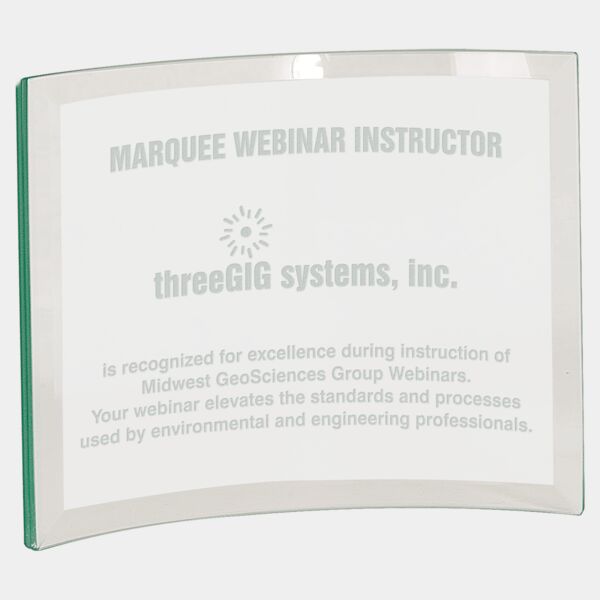 8" x 6" x 3/8" Jade Glass Crescent Thumbnail