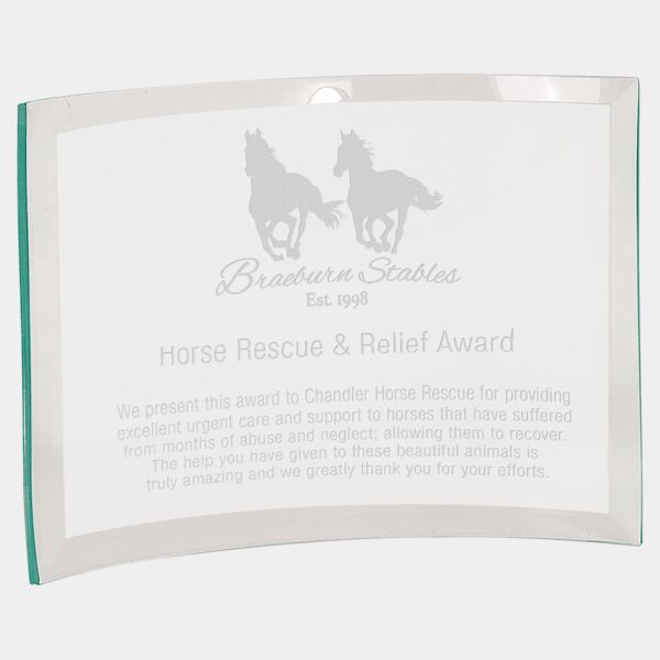 10" x 7" x 3/8" Jade Glass Crescent Thumbnail