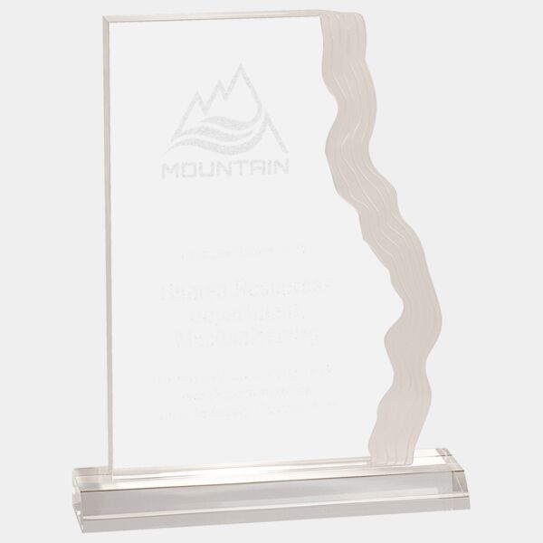 5" x 7" Frosted Waterfall Edge Acrylic with 5 1/2" Base Thumbnail