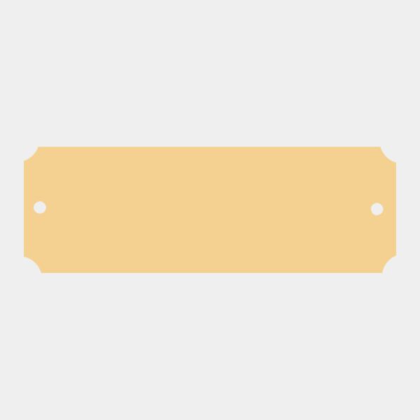 1" x 2" Brushed Brass Plate with Notched Corners and Two Holes Thumbnail