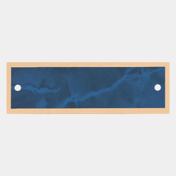 7/8" x 2 3/4" Sapphire Marble Plate with Border and Two Holes Thumbnail