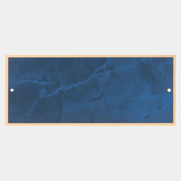 2 7/8" x 6 7/8" Sapphire Marble Plate with Border and Two Holes Thumbnail