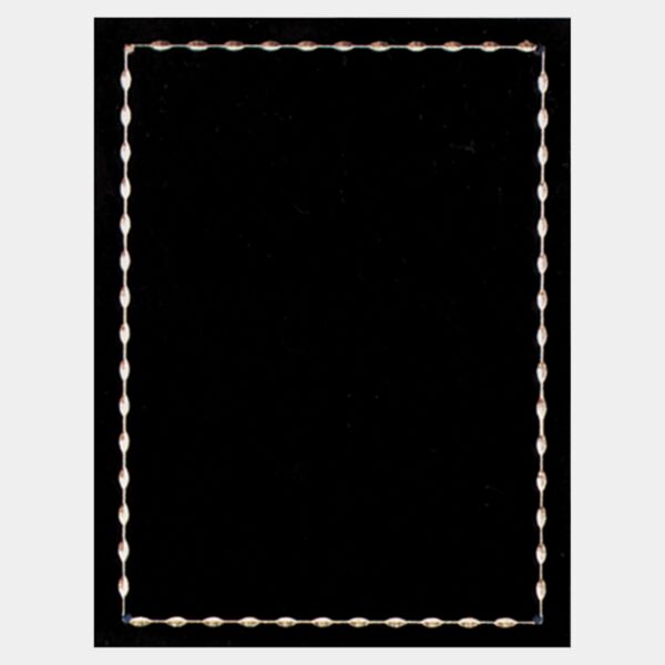 6" x 8" Laser Engravable Brass Plated Steel Jewel Carved Plate with Four Holes Thumbnail